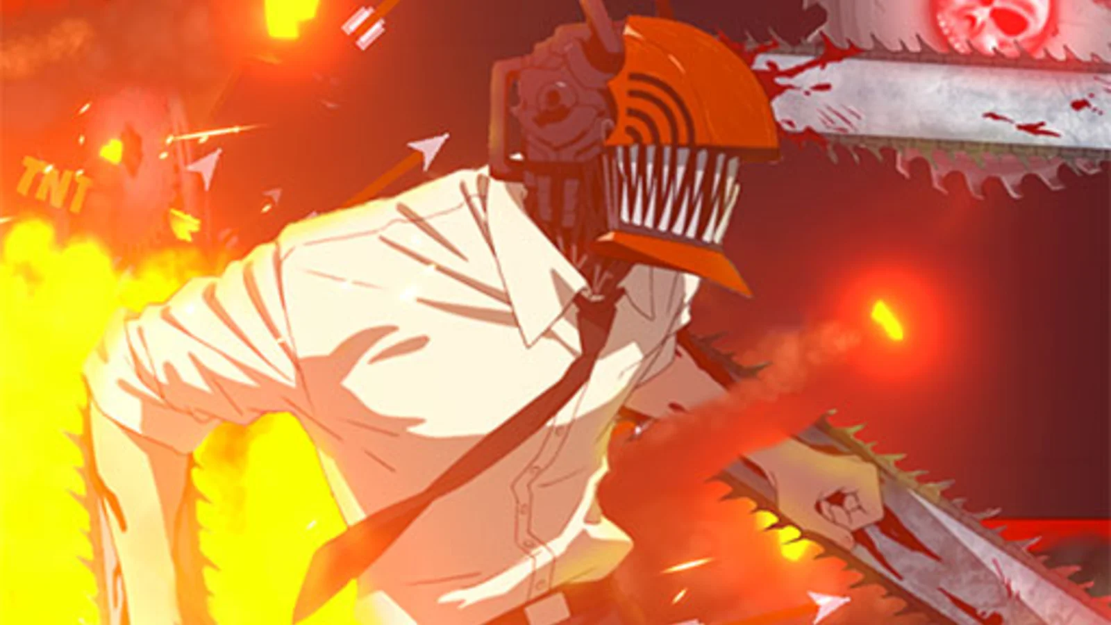 Denji leaping into battle in Chainsaw Man Anime Game