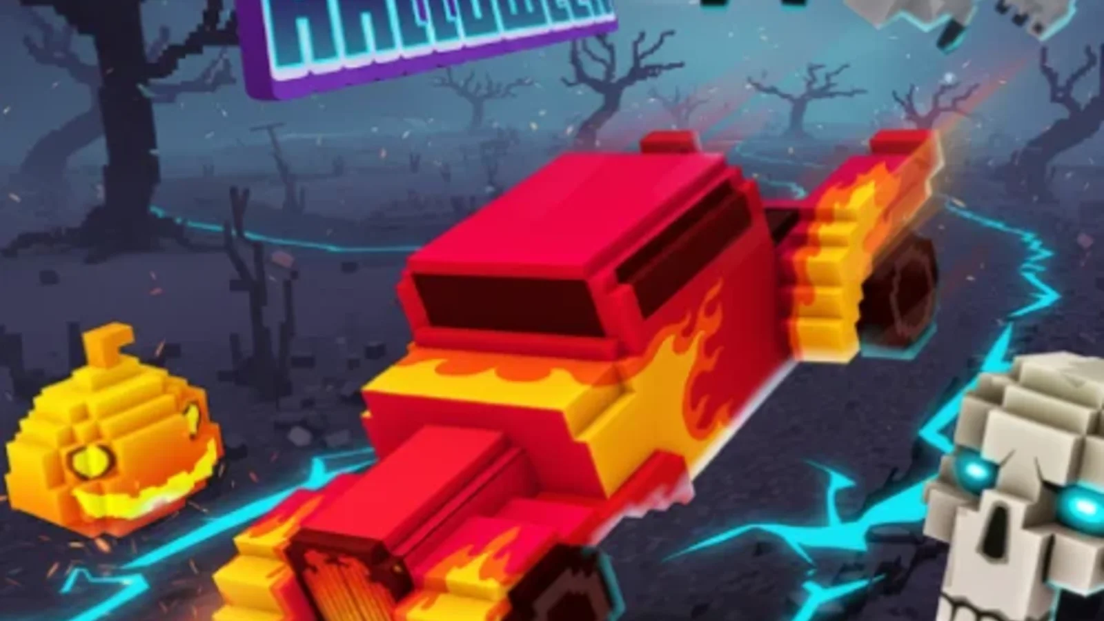 Drifting through a haunted intersection in Escape Road Halloween